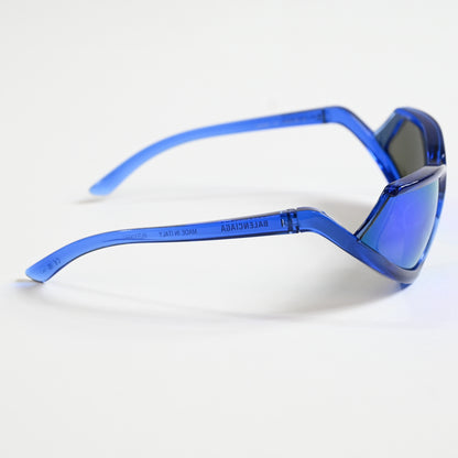 Balenciaga BB0289S 004 Unisex Authentic Sunglasses Clear Blue/Violet, 71mm - New