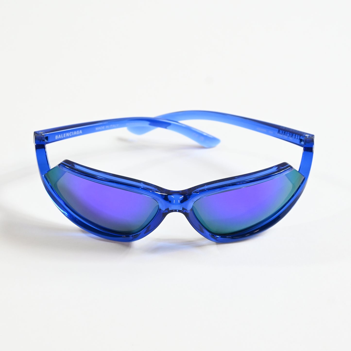 Balenciaga BB0289S 004 Unisex Authentic Sunglasses Clear Blue/Violet, 71mm - New