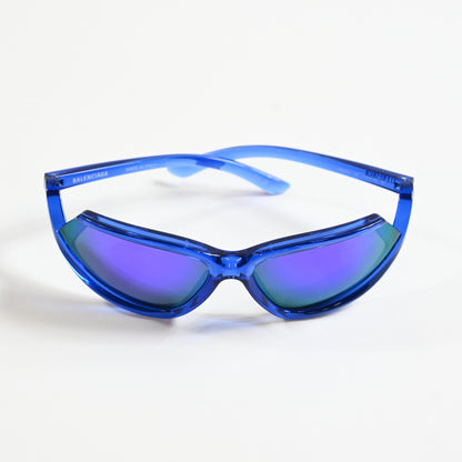 Balenciaga BB0289S 004 Unisex Authentic Sunglasses Clear Blue/Violet, 71mm - New