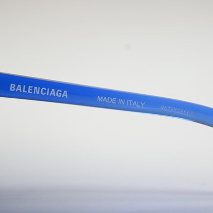 Balenciaga BB0289S 004 Unisex Authentic Sunglasses Clear Blue/Violet, 71mm - New