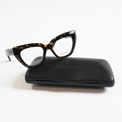 Balenciaga BB0238O 002 Womens Authentic Eyeglasses Havana/Silver, 50mm - New