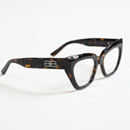 Balenciaga BB0238O 002 Womens Authentic Eyeglasses Havana/Silver, 50mm - New