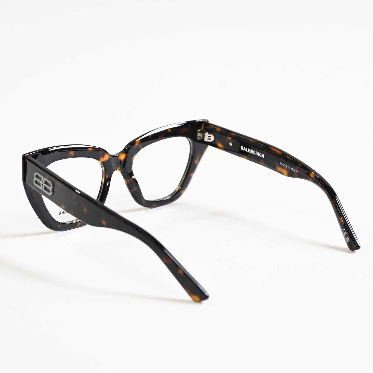 Balenciaga BB0238O 002 Womens Authentic Eyeglasses Havana/Silver, 50mm - New