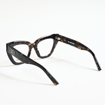 Balenciaga BB0238O 002 Womens Authentic Eyeglasses Havana/Silver, 50mm - New