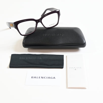 Balenciaga BB0274O 003 Womens Authentic Eyeglasses Dark Red/Gold, 55mm - New