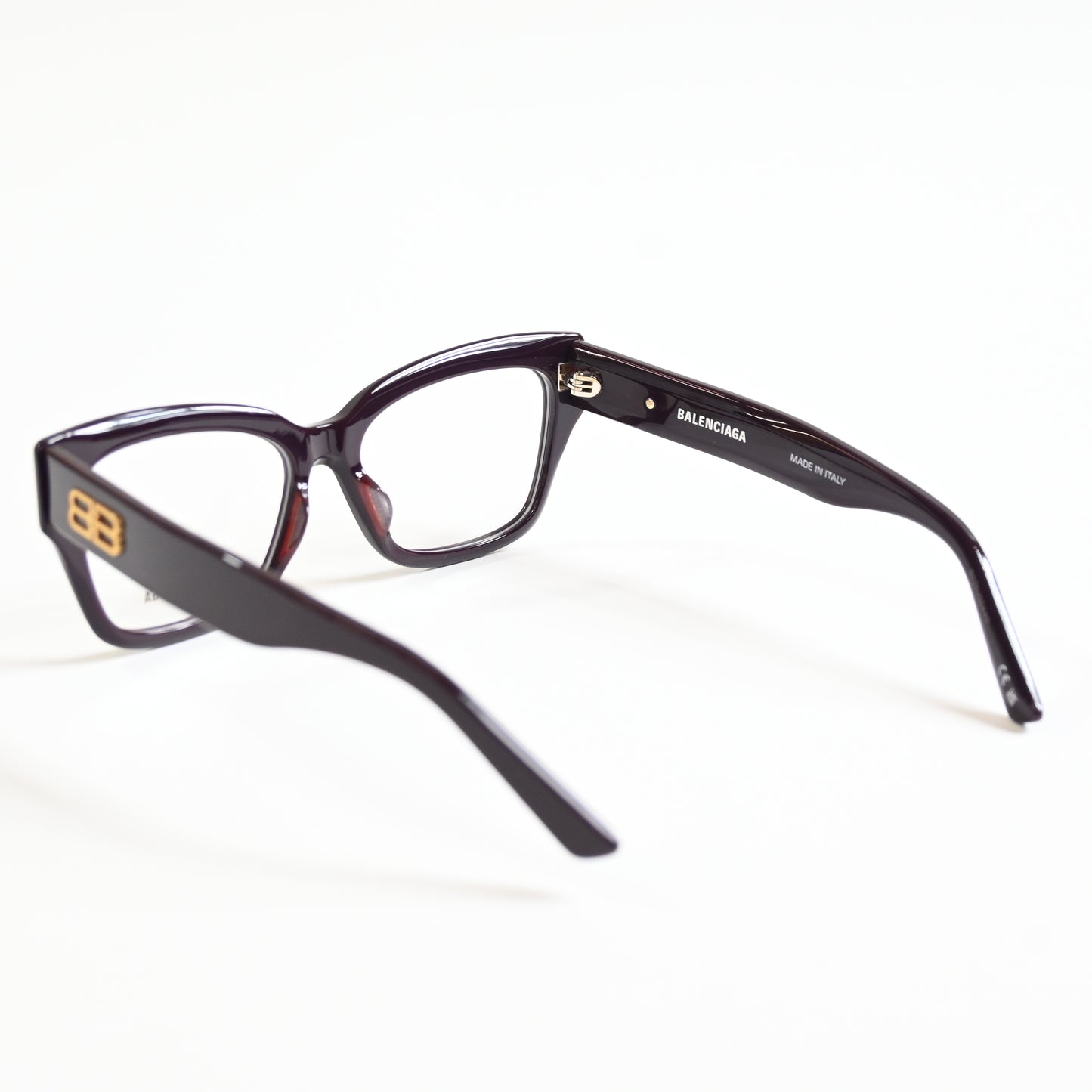 Balenciaga BB0274O 003 Womens Authentic Eyeglasses Dark Red/Gold, 55mm - New