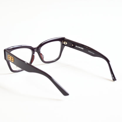 Balenciaga BB0274O 003 Womens Authentic Eyeglasses Dark Red/Gold, 55mm - New