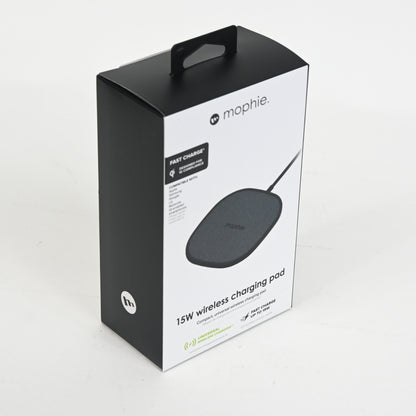 mophie 15W Universal Wireless Charge Pad, Qi-Compatible Charger Black - Open Box