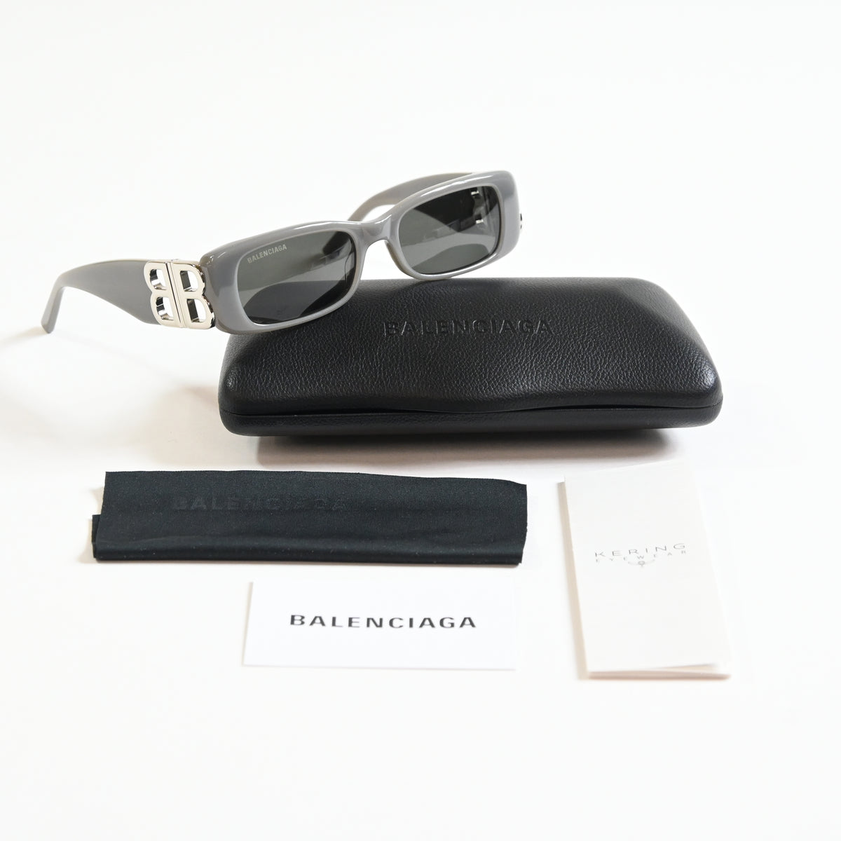 Balenciaga BB0096S 014 Womens Authentic Sunglasses Gray/Silver, 51mm - New