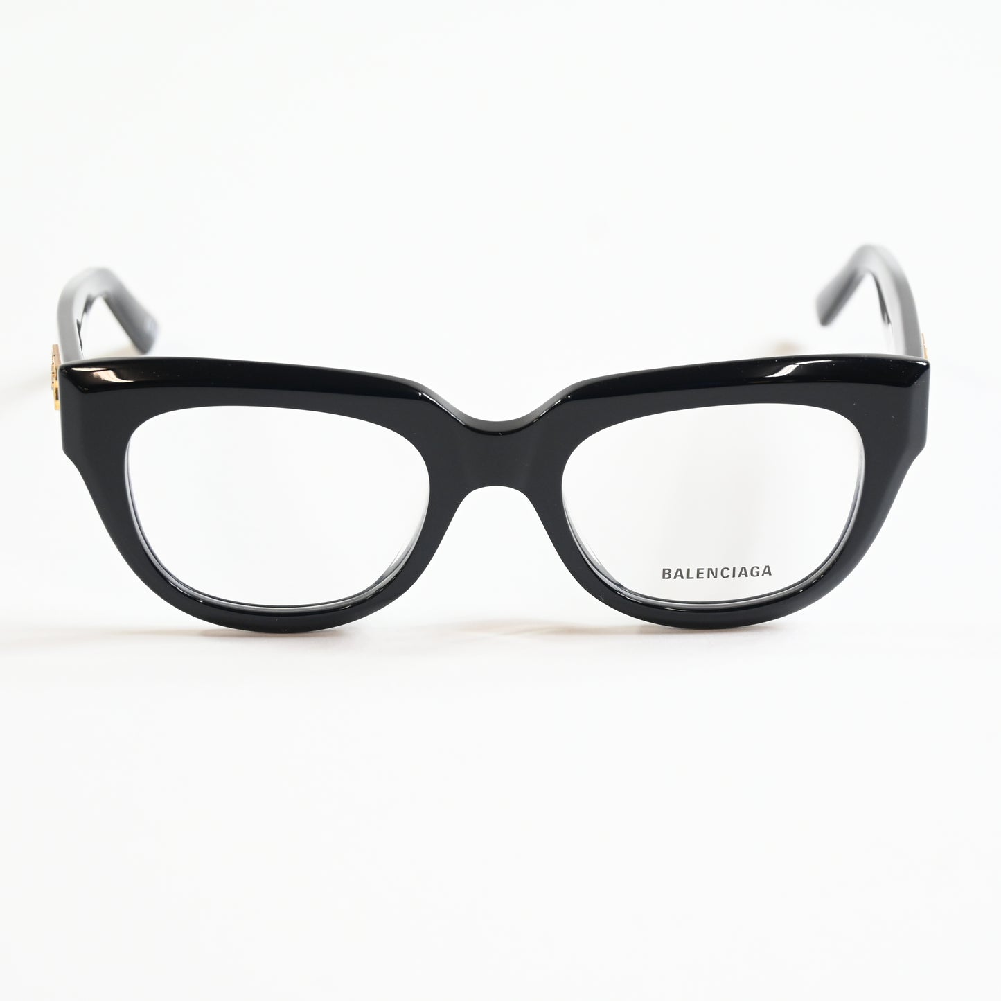 Balenciaga BB0239O 001 Unisex Authentic Eyeglasses Black/Gold, 50mm - New