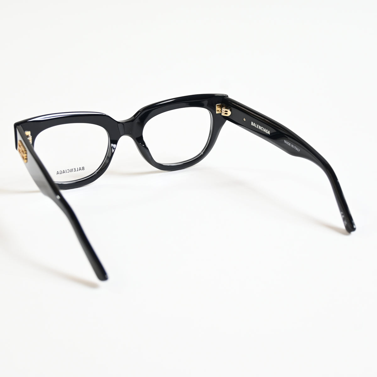 Balenciaga BB0239O 001 Unisex Authentic Eyeglasses Black/Gold, 50mm - New