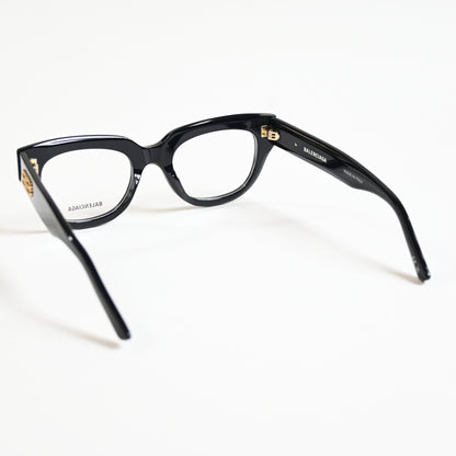 Balenciaga BB0239O 001 Unisex Authentic Eyeglasses Black/Gold, 50mm - New