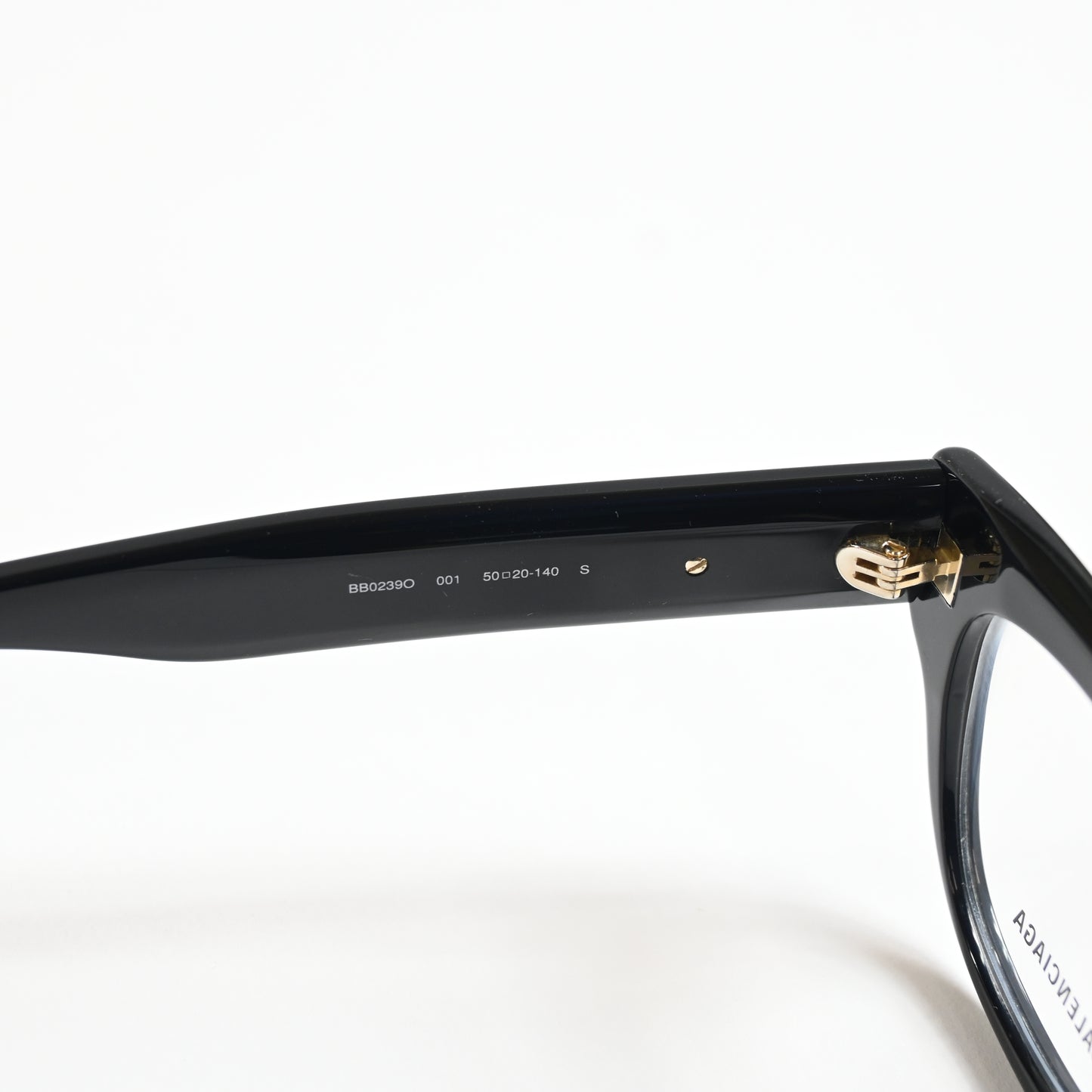 Balenciaga BB0239O 001 Unisex Authentic Eyeglasses Black/Gold, 50mm - New