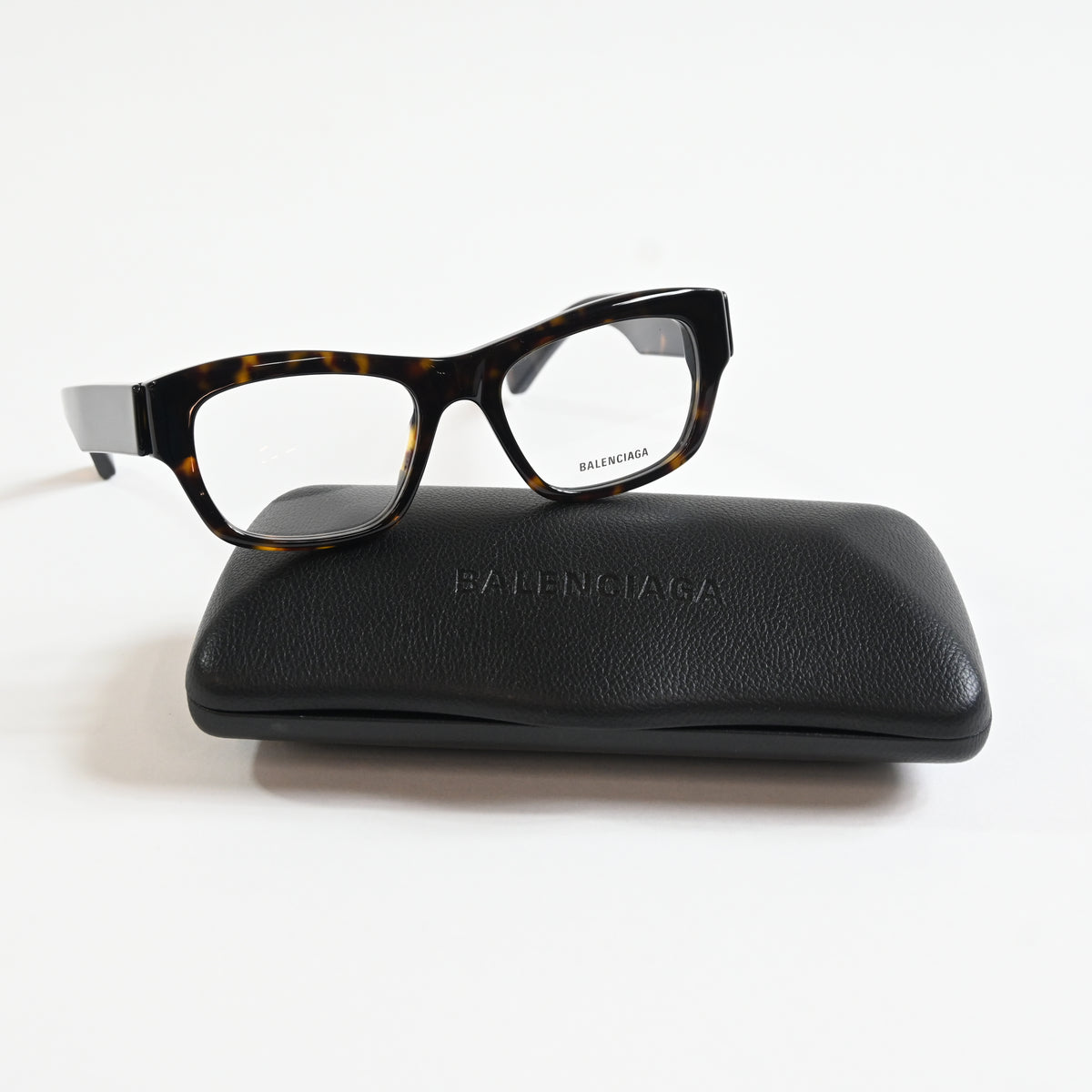 Balenciaga BB0264O 002 Unisex Authentic Eyeglasses Havana/Silver, 53mm - New