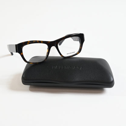 Balenciaga BB0264O 002 Unisex Authentic Eyeglasses Havana/Silver, 53mm - New