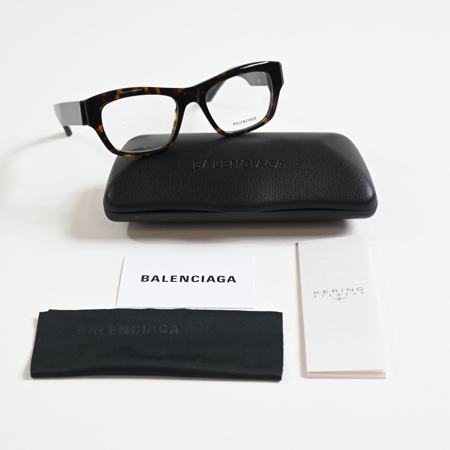 Balenciaga BB0264O 002 Unisex Authentic Eyeglasses Havana/Silver, 53mm - New