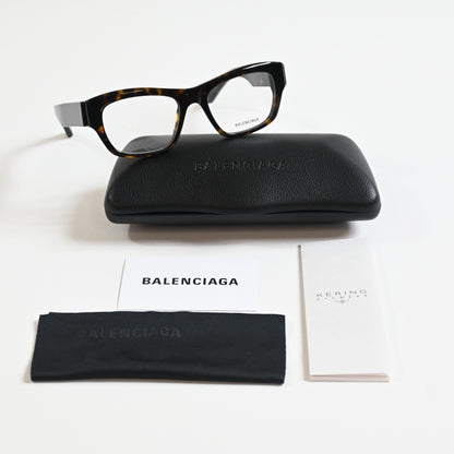 Balenciaga BB0264O 002 Unisex Authentic Eyeglasses Havana/Silver, 53mm - New