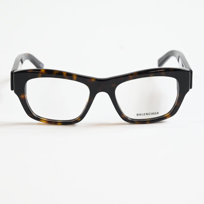 Balenciaga BB0264O 002 Unisex Authentic Eyeglasses Havana/Silver, 53mm - New