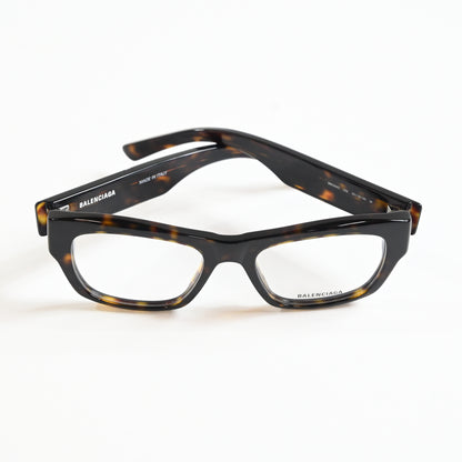 Balenciaga BB0264O 002 Unisex Authentic Eyeglasses Havana/Silver, 53mm - New