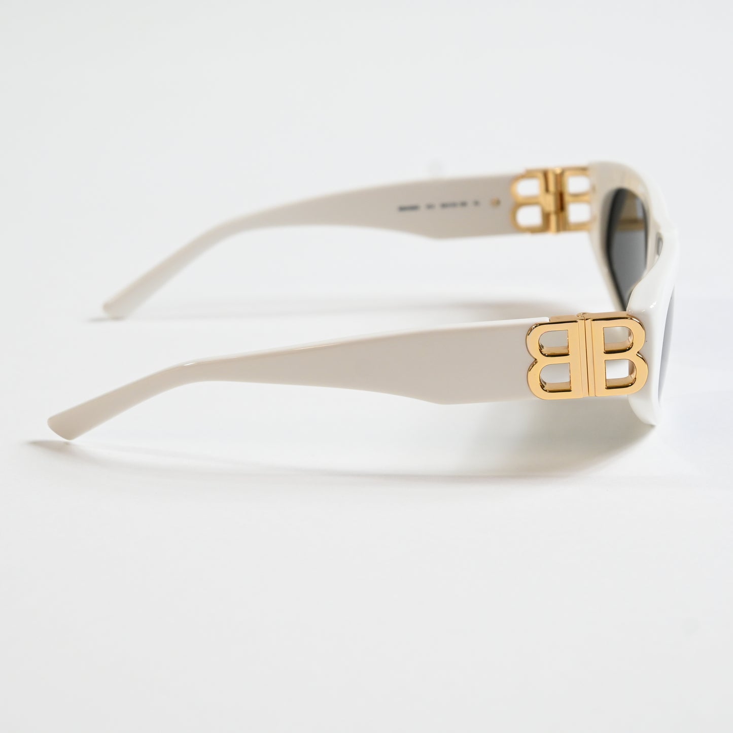 Balenciaga BB0095S 012 Womens Authentic Sunglasses White/Gold, 53mm - New
