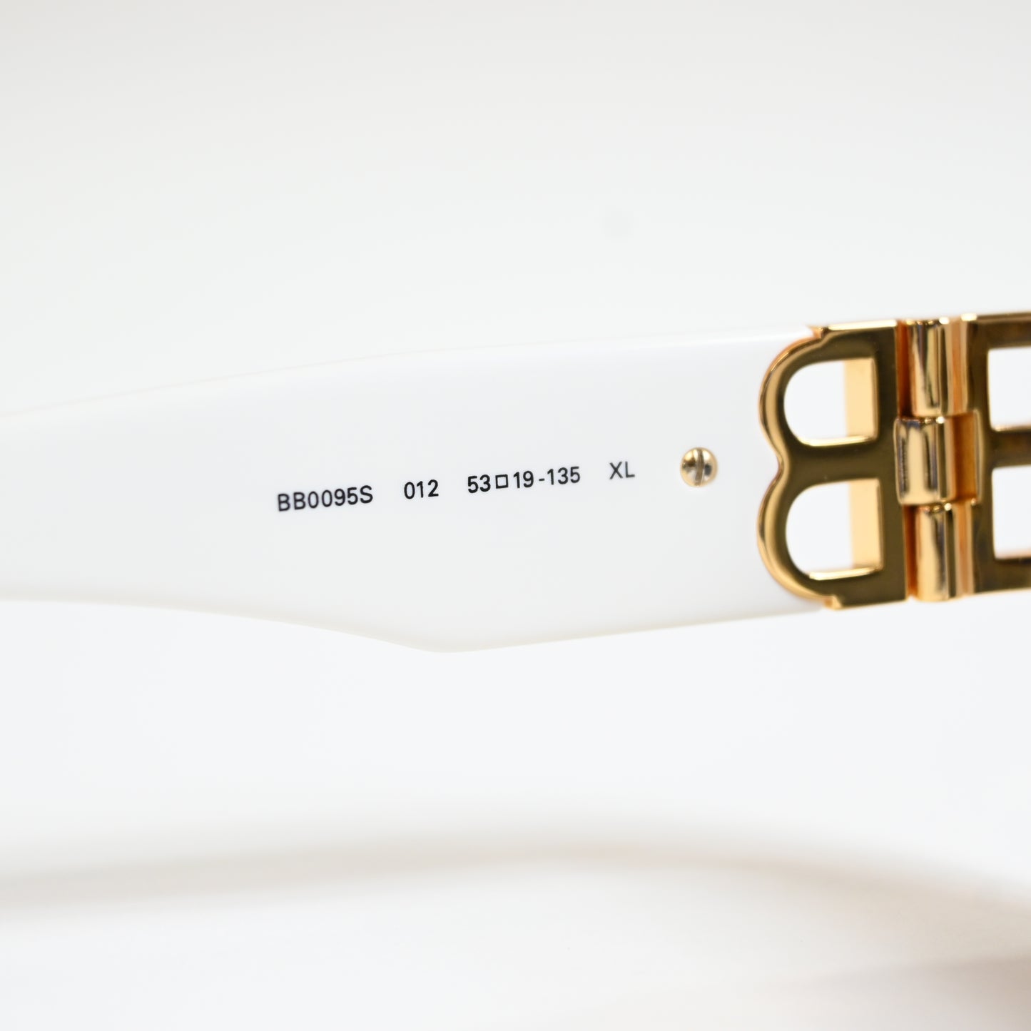 Balenciaga BB0095S 012 Womens Authentic Sunglasses White/Gold, 53mm - New