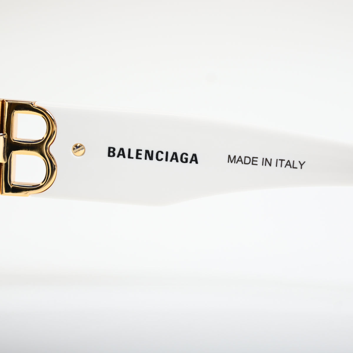 Balenciaga BB0095S 012 Womens Authentic Sunglasses White/Gold, 53mm - New
