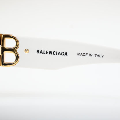 Balenciaga BB0095S 012 Womens Authentic Sunglasses White/Gold, 53mm - New