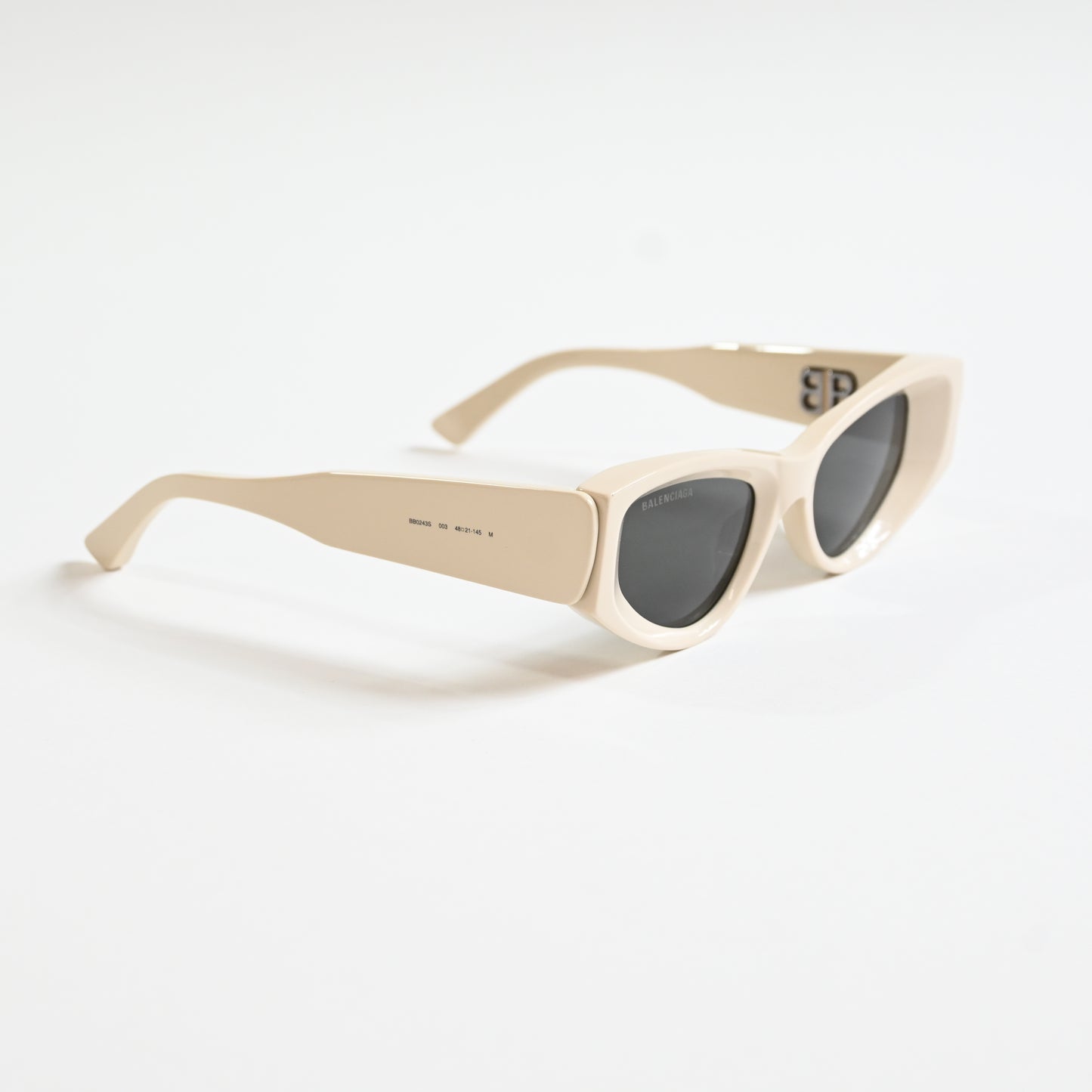 Balenciaga BB0243S 003 Womens Authentic Sunglasses Beige/Gray, 48mm - New