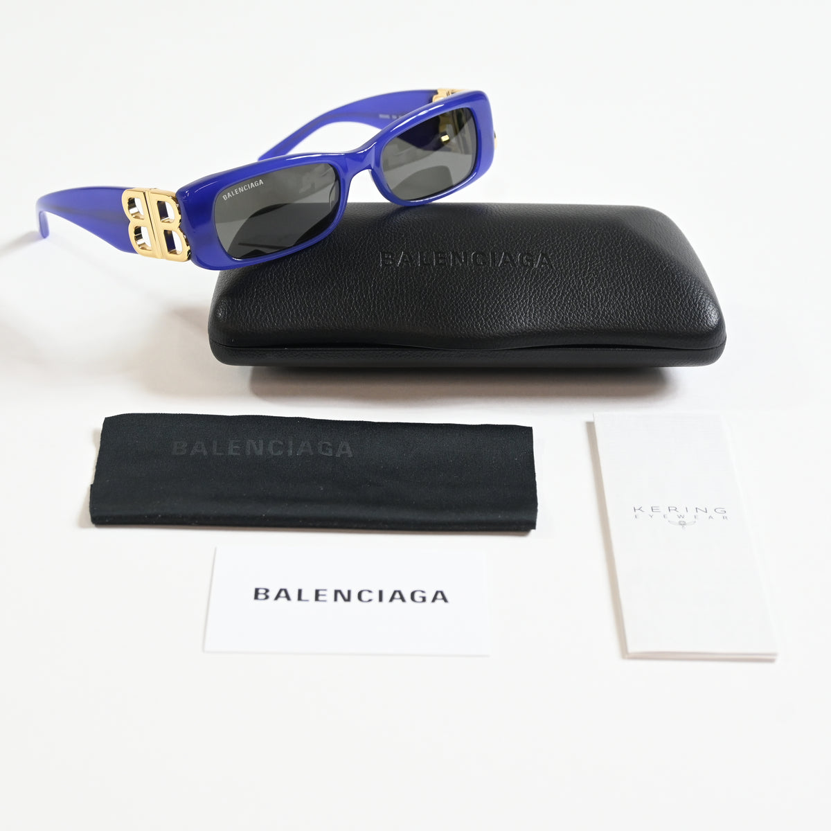 Balenciaga BB0096S 004 Womens Authentic Sunglasses Violet/Gold, 53mm - New
