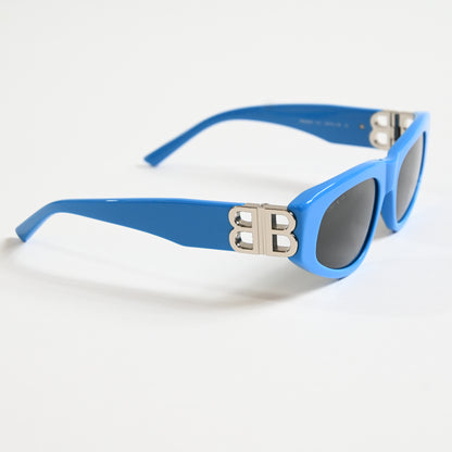 Balenciaga BB0095S 011 Womens Authentic Sunglasses Blue/Gray, 53mm - New