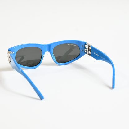 Balenciaga BB0095S 011 Womens Authentic Sunglasses Blue/Gray, 53mm - New