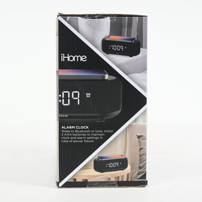 iHome Bluetooth Alarm Clock with Wireless Charger + USB Charging Station Grade A