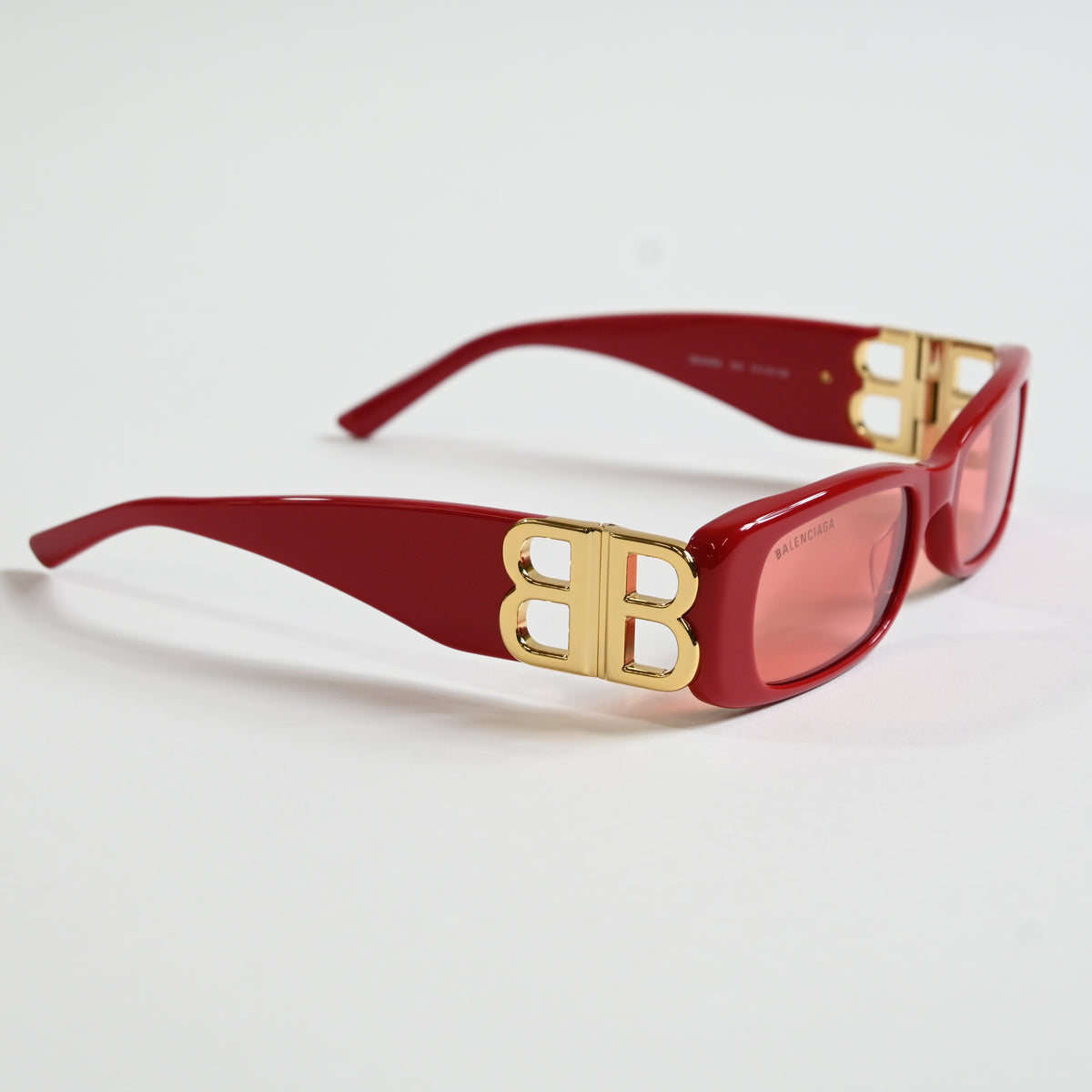 Balenciaga BB0096S 003 Womens Authentic Sunglasses Red/Gold, 99mm - New