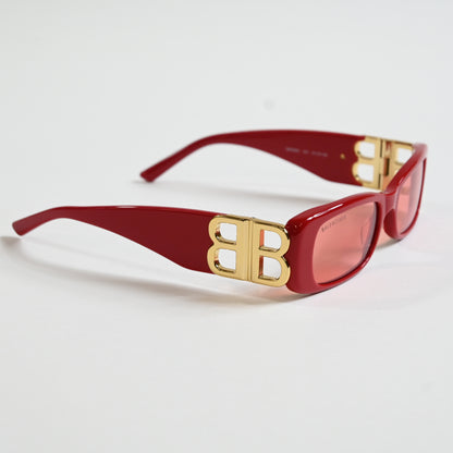 Balenciaga BB0096S 003 Womens Authentic Sunglasses Red/Gold, 99mm - New