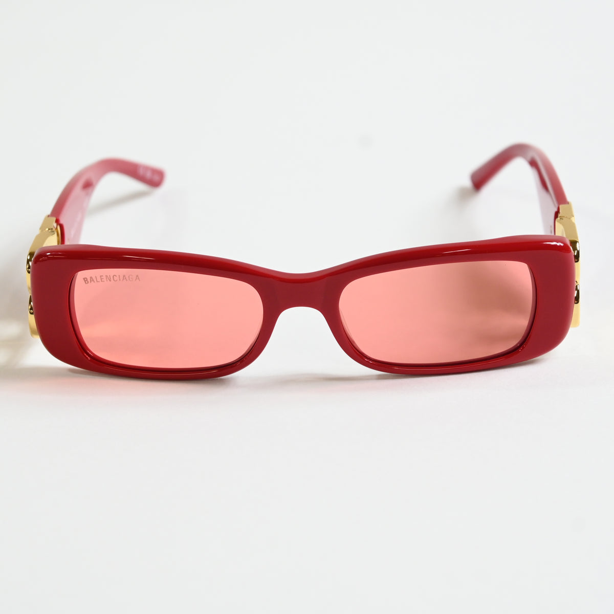 Balenciaga BB0096S 003 Womens Authentic Sunglasses Red/Gold, 99mm - New