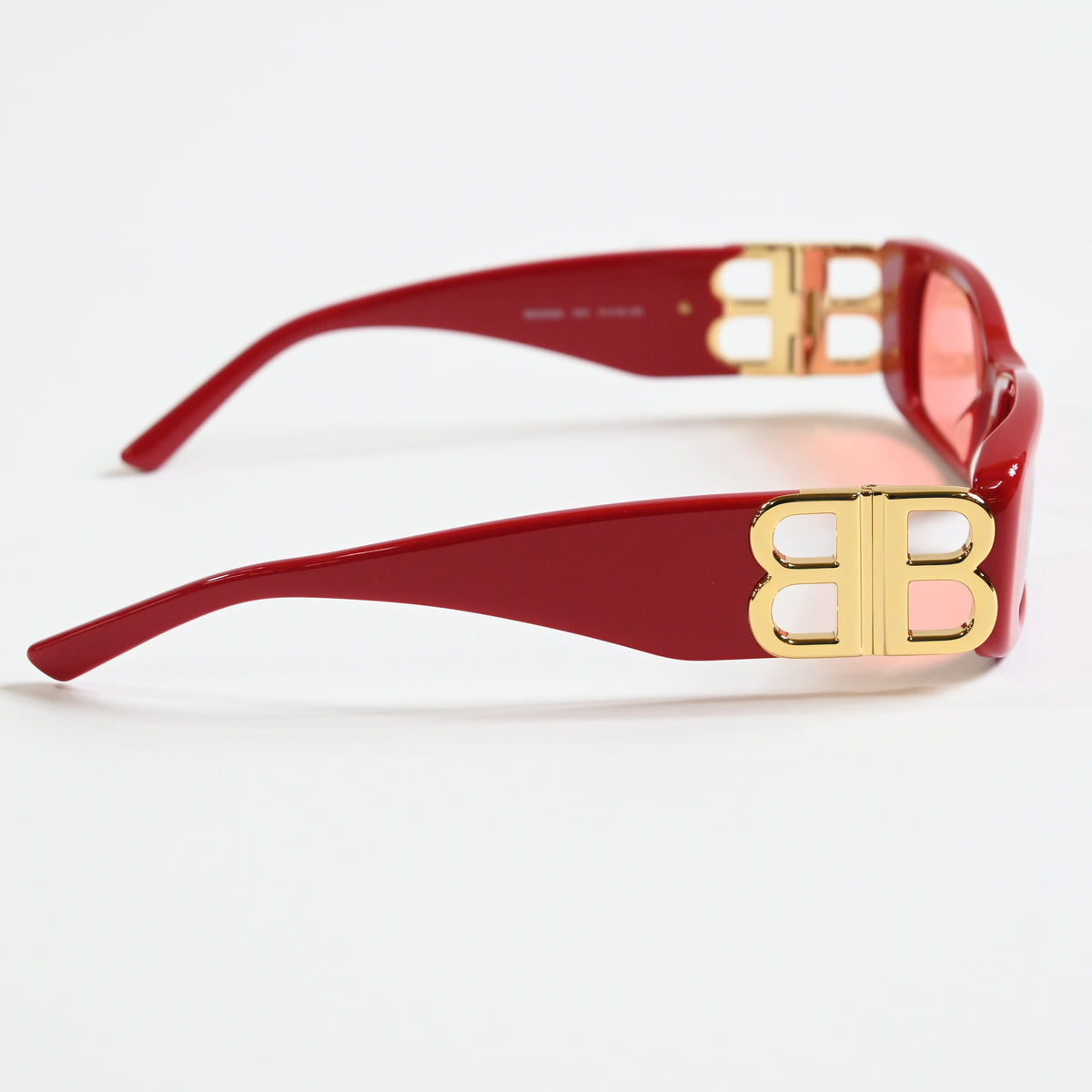 Balenciaga BB0096S 003 Womens Authentic Sunglasses Red/Gold, 99mm - New