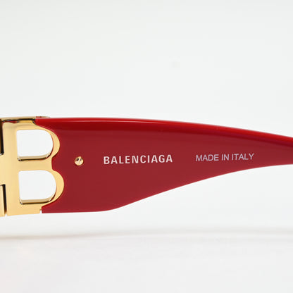 Balenciaga BB0096S 003 Womens Authentic Sunglasses Red/Gold, 99mm - New