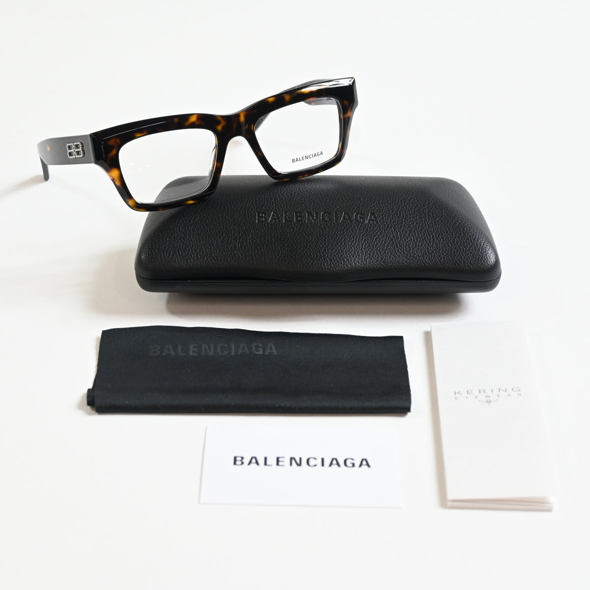 Balenciaga BB0240O 002 Unisex Authentic Eyeglasses Havana, 52mm - New