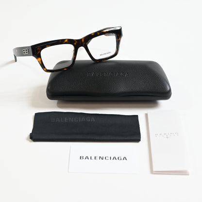 Balenciaga BB0240O 002 Unisex Authentic Eyeglasses Havana, 52mm - New