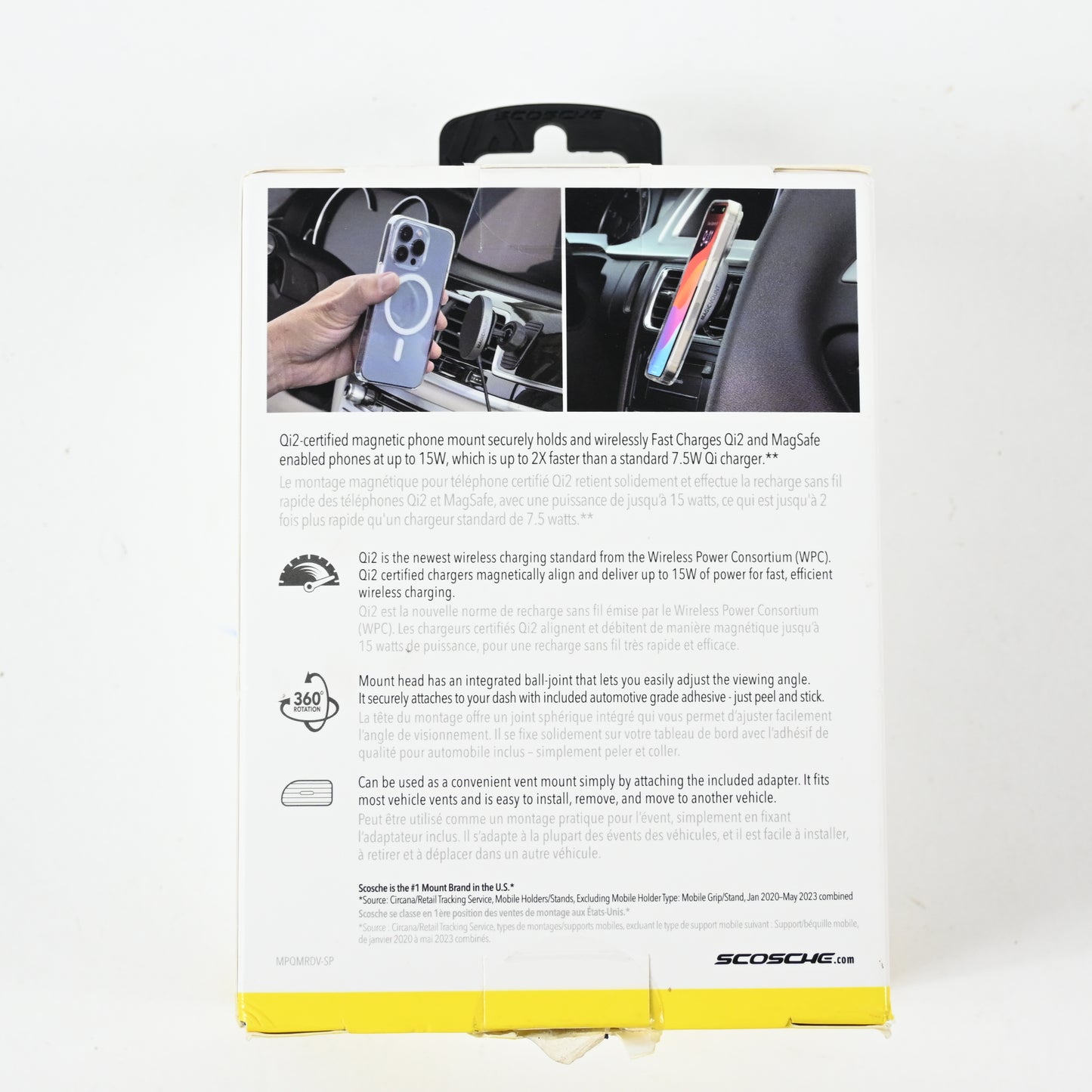 Scosche MagicMount Charge Pro Magnetic Wireless Charging Phone Mount - New