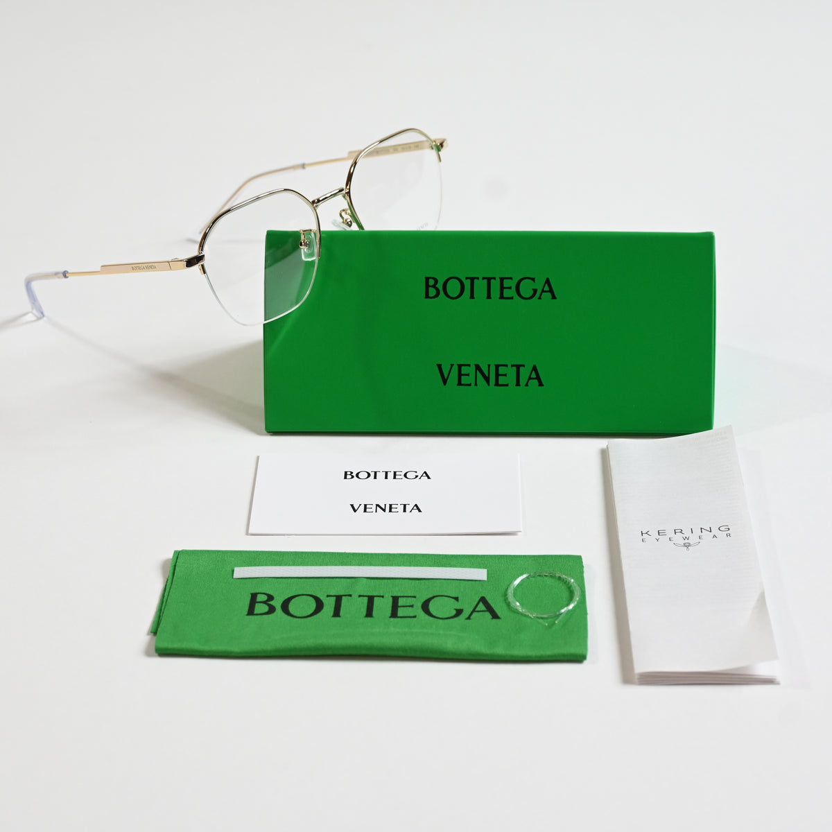 Bottega BV1111OA 002 Mens Authentic Eyeglasses Clear Gold/Silver, 52mm - New