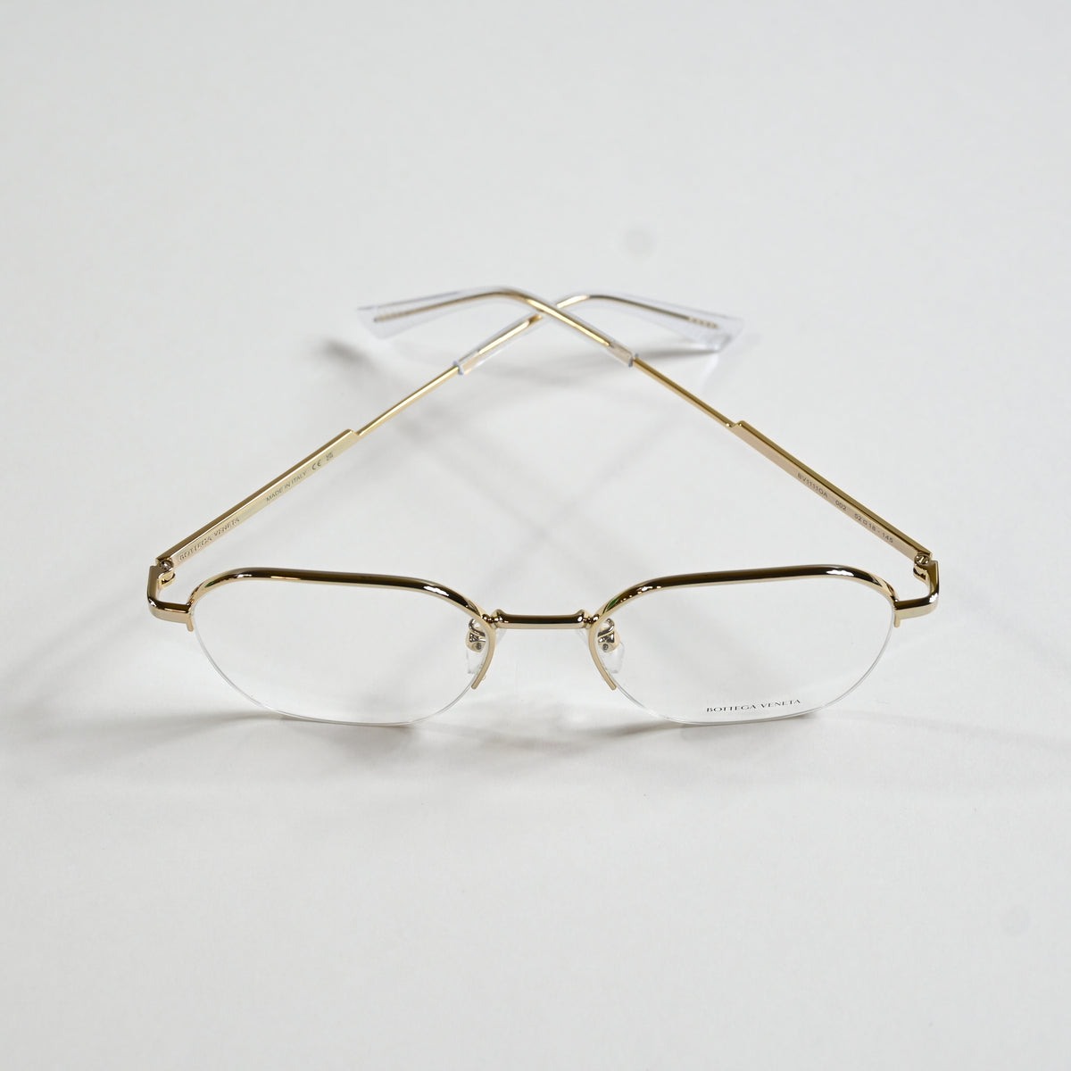 Bottega BV1111OA 002 Mens Authentic Eyeglasses Clear Gold/Silver, 52mm - New