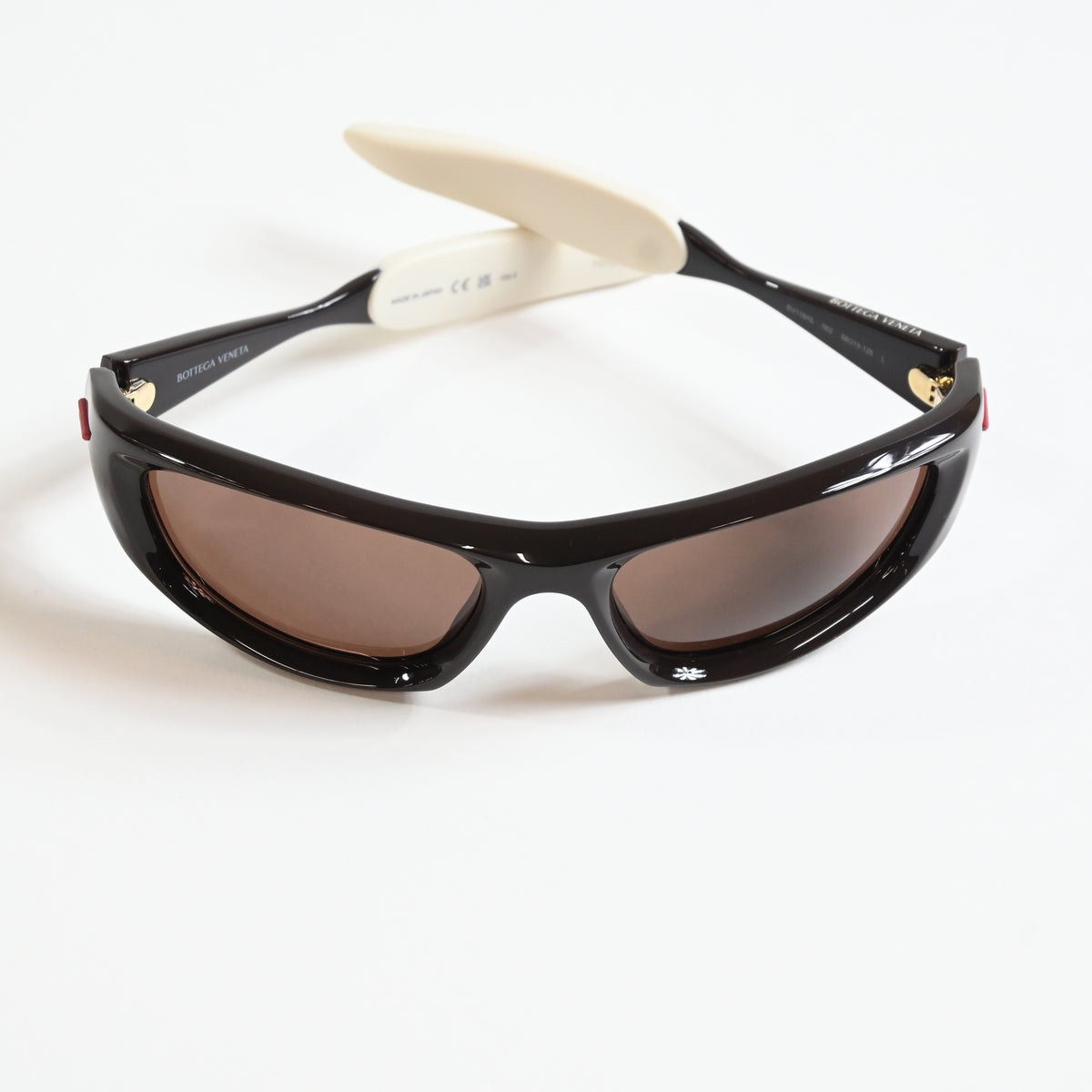 Bottega BV1184S 002 Unisex Authentic Sunglasses Black/Red, 58mm - New