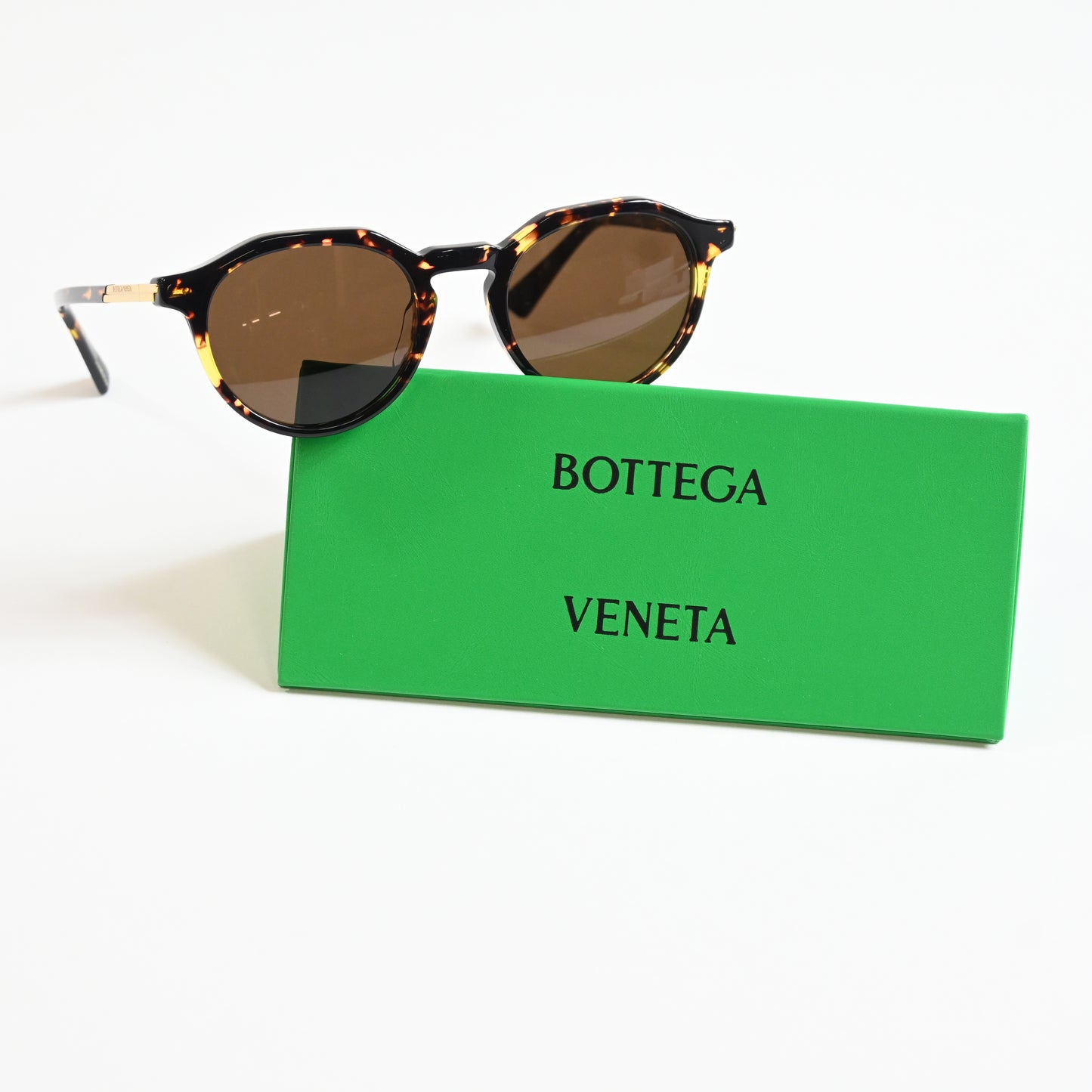 Bottega BV1260S 002 Mens Authentic Sunglasses Havana/Gold, 49mm - New