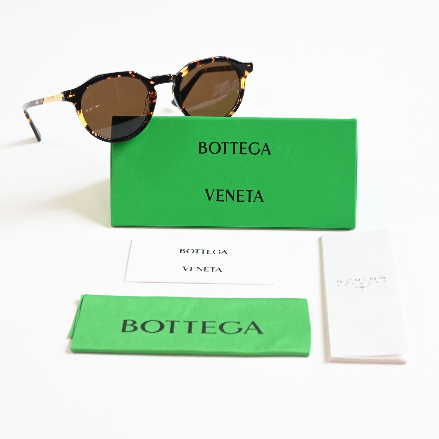 Bottega BV1260S 002 Mens Authentic Sunglasses Havana/Gold, 49mm - New