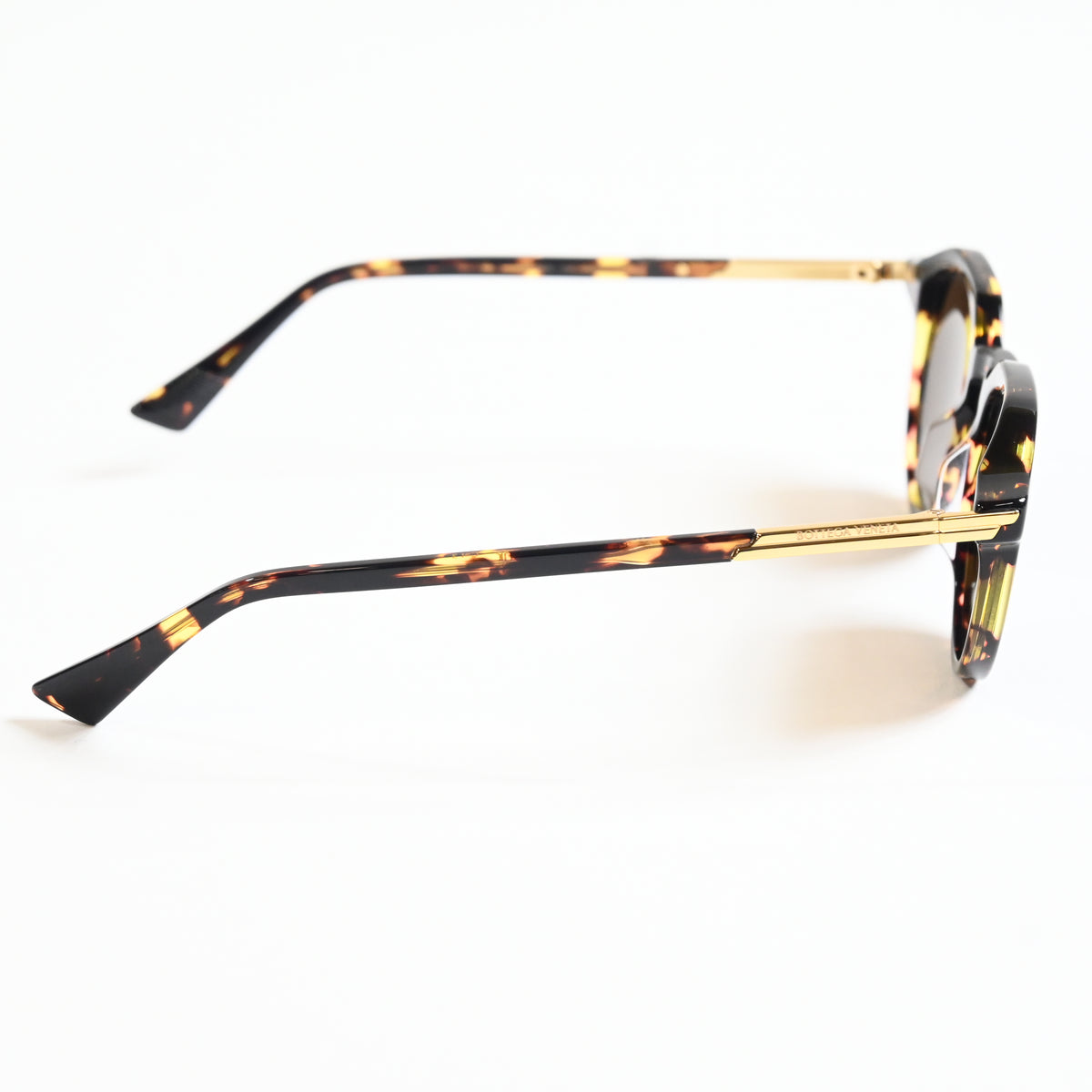 Bottega BV1260S 002 Mens Authentic Sunglasses Havana/Gold, 49mm - New