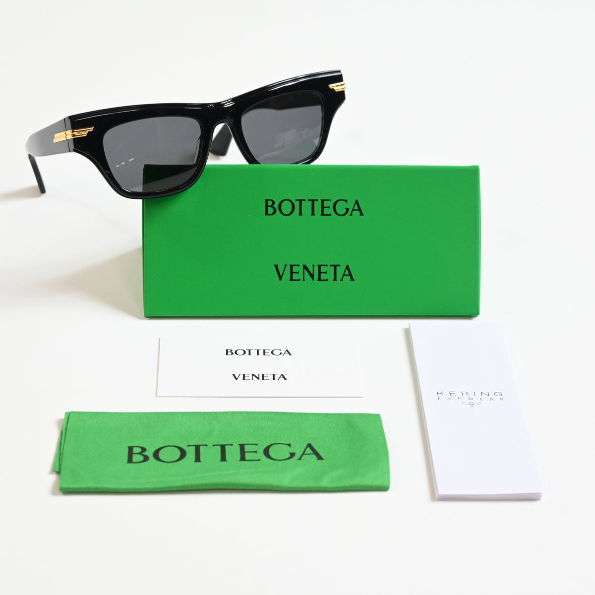 Bottega BV1122S 001 Womens Authentic Sunglasses Black/Gray, 51mm - New