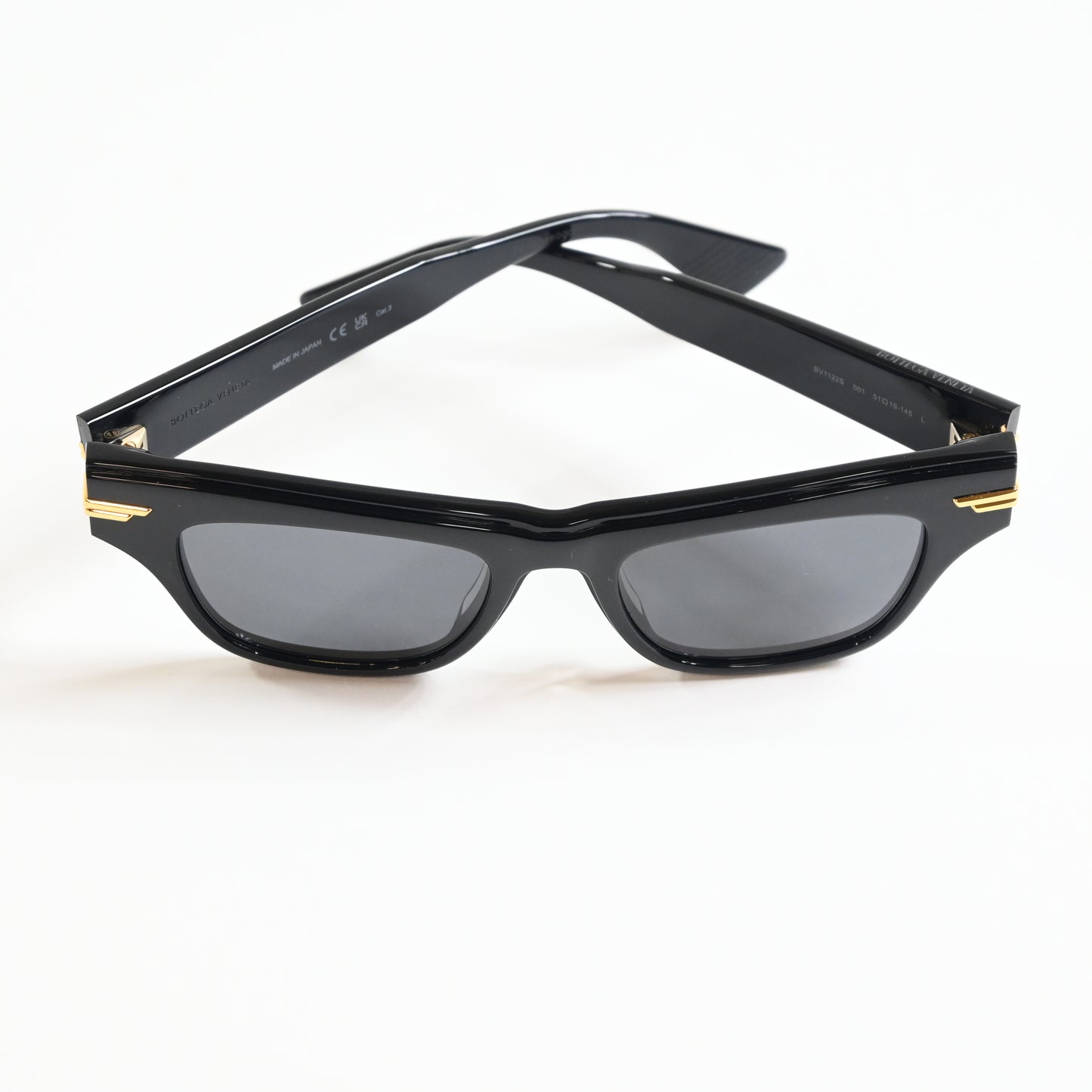 Bottega BV1122S 001 Womens Authentic Sunglasses Black/Gray, 51mm - New