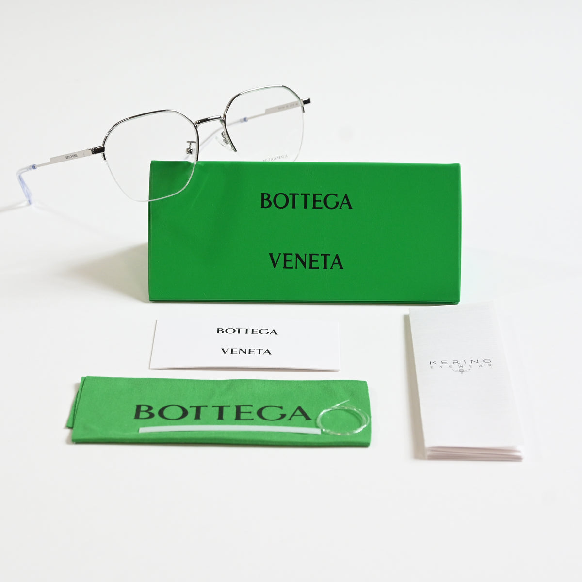 Bottega BV1111OA 003 Mens Authentic Eyeglasses Clear Silver, 52mm - New