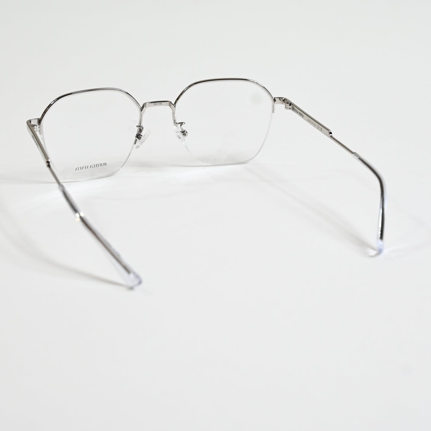 Bottega BV1111OA 003 Mens Authentic Eyeglasses Clear Silver, 52mm - New